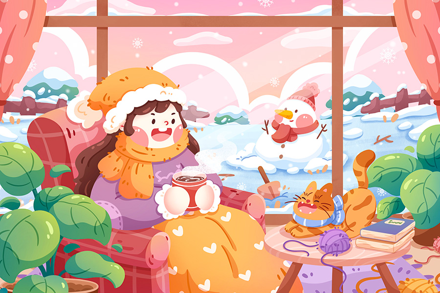 摄图网_402536365_清新小寒节气女孩室内插画(非企业商用).jpg